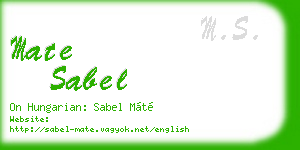 mate sabel business card